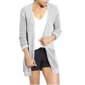 Athleta Open Knit Wrap Gray Womens Small Casual Travel Comfy Layer Beach Vacay